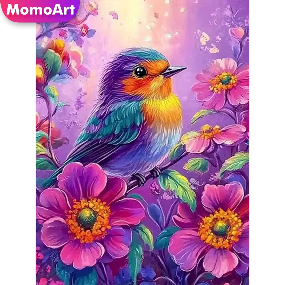 Momoart 5D DIY Diamant-Mosaik Vogel Tier Kreuzstich-Sets Diamantmalerei Blumen-Stickerei Neuerscheinung Dekoration für Zuhause