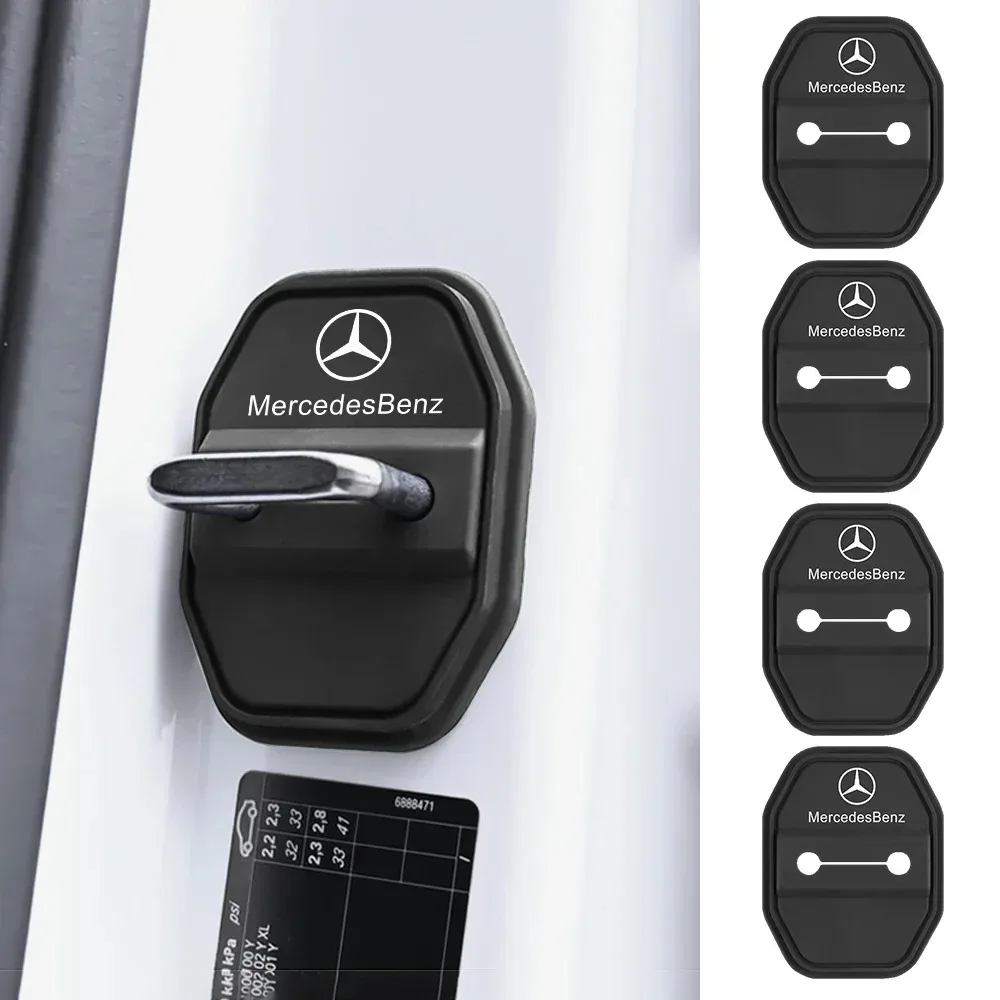 Car Silicone Door Lock Cover Protective Stickers Accessories For Mercedes Benz W212 W213 W205 AMG W177 V177 W247 W176 GLA GLC