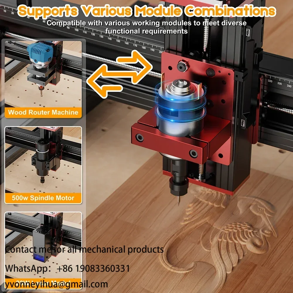 TWOTREES TTC450Pro Professional Desktop Supports Various Module Combinations 460*460*80mm CNC Work Area OEM wood routers set