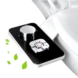 Samodra Pulvérisateur Bidet non électrique avec double buses rétractables autonettoyantes - Nettoyage avant et arrière - Bouton poussoir réglable pour eau froid,noir