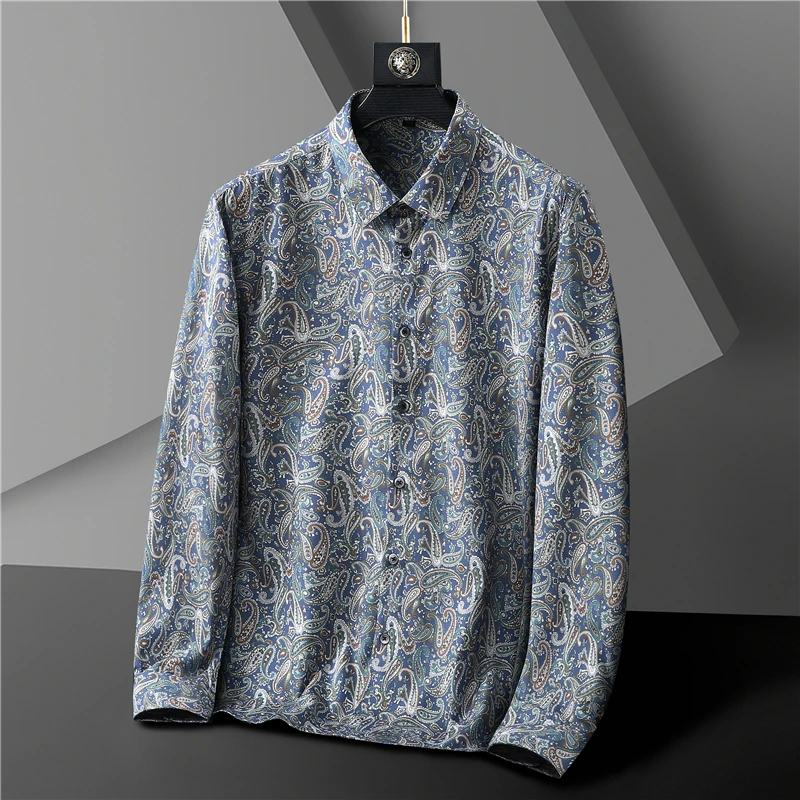 

Men's Loose Long-Sleeved Printed Vintage Shirt 10XL 9XL 8XL 7XL 6XL 5XL Casual Spring Autumn Party Daily Shirts