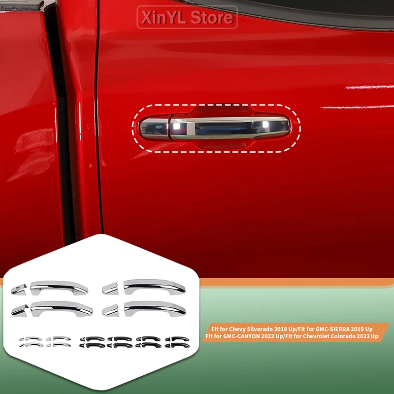 

Car ABS Door Handle Shell Decoration Cover Stickers For Chevy Silverado/GMC/SIERRA 2019+ for Chevy Colorado/GMC-CANYON 2023+