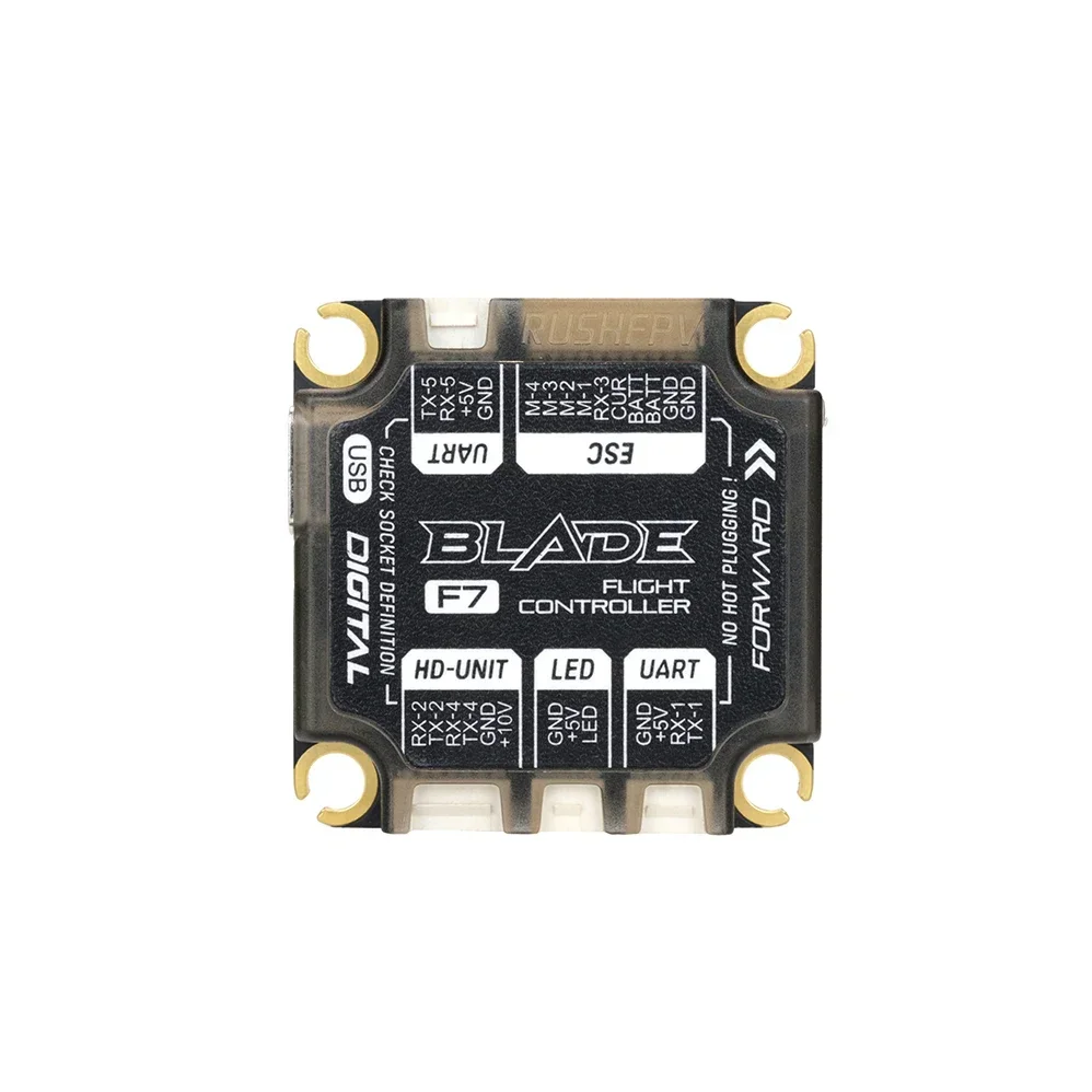 RUSHFPV RUSH BLADE V2 스택 F722 아날로그 디지털 비행 컨트롤러, 익스트림 60A, 128K, BLHELI32, 4 인 1 ESC, FPV 드론용