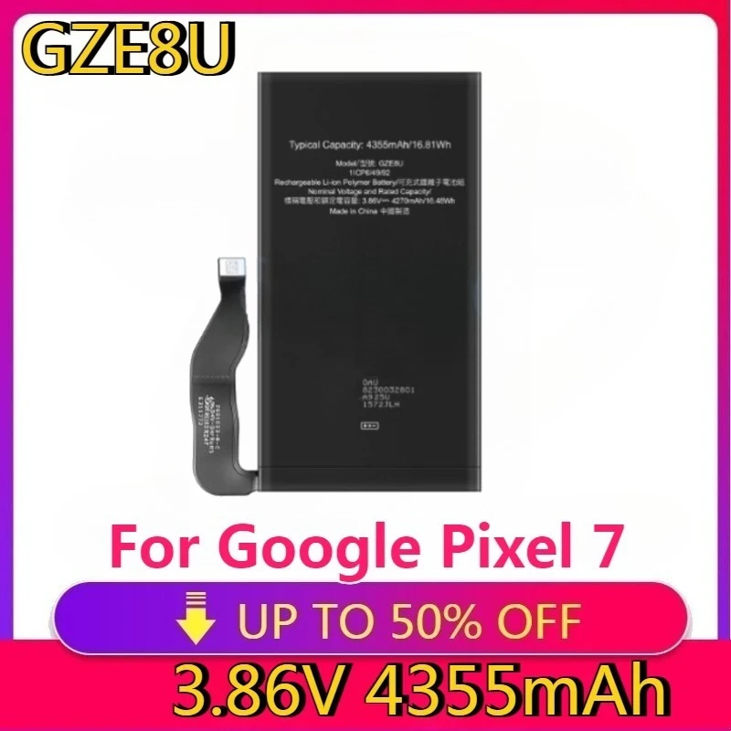 

New High quality replaceable Battery GZE8U 4270mAh Battery For Google Pixel 7 GVU6C GQML3 Mobile Phone Batteries GZE8U