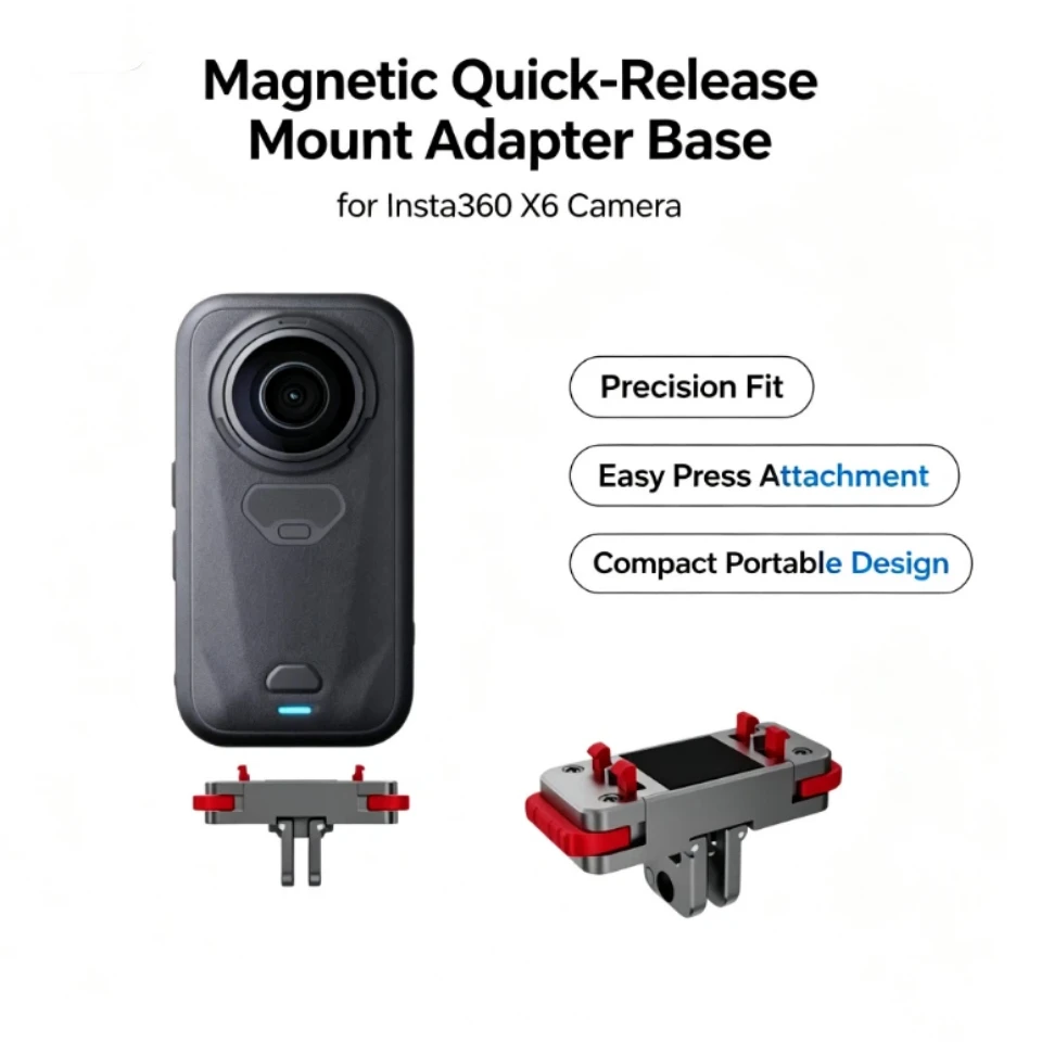 Magnetic Quick-Release Mount Adapter for Insta360 X6 Camera Stand Base for Insta360 X6/Ace Pro/Pro 2/X5/X4air