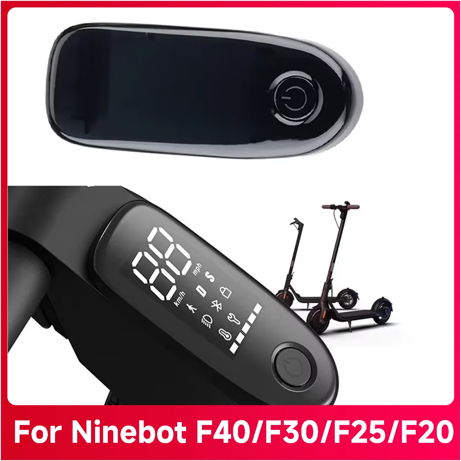 Dashboard Cover For Ninebot F40 F30 F25 F20 Electric Scooter F Series Skateboard Instrument Display Plastic Parts