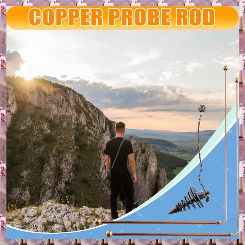 2025 Copper Dowsing Rods - 99.9% Pure Copper 2PCS Divining Rods Energy Water Witching Detector With Pendulum Pendant,Copper Dows