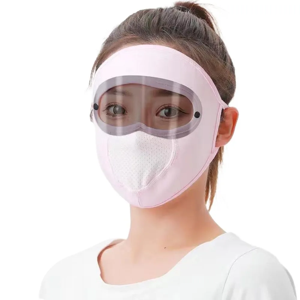 

Breathable Summer Sunscreen Mask HD Anti Fog Goggles Full Face Thin Face Mask UV Protection Dustproof Sunscreen Hood Women
