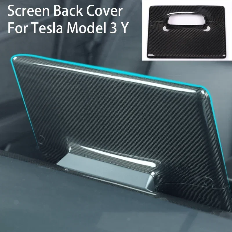 For Tesla Model Y/3/3+ Highland 2024 Real Dry Carbon Fiber 3K 240G Central Control Handmade Navigation Display Screen Back Cover