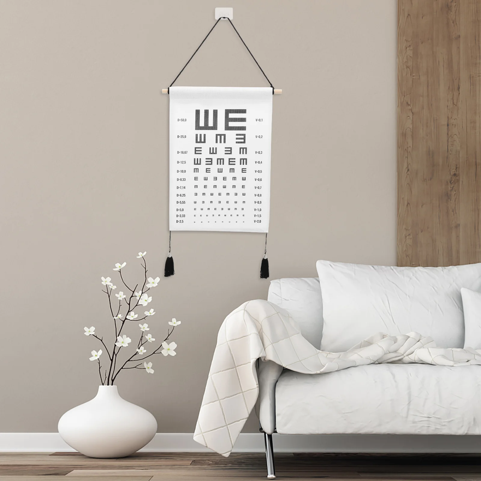 

Wall Easy Install Non-Fade Hanging Eye Exam Decor Suitable Home Office School Distance Eye Test Functional Design