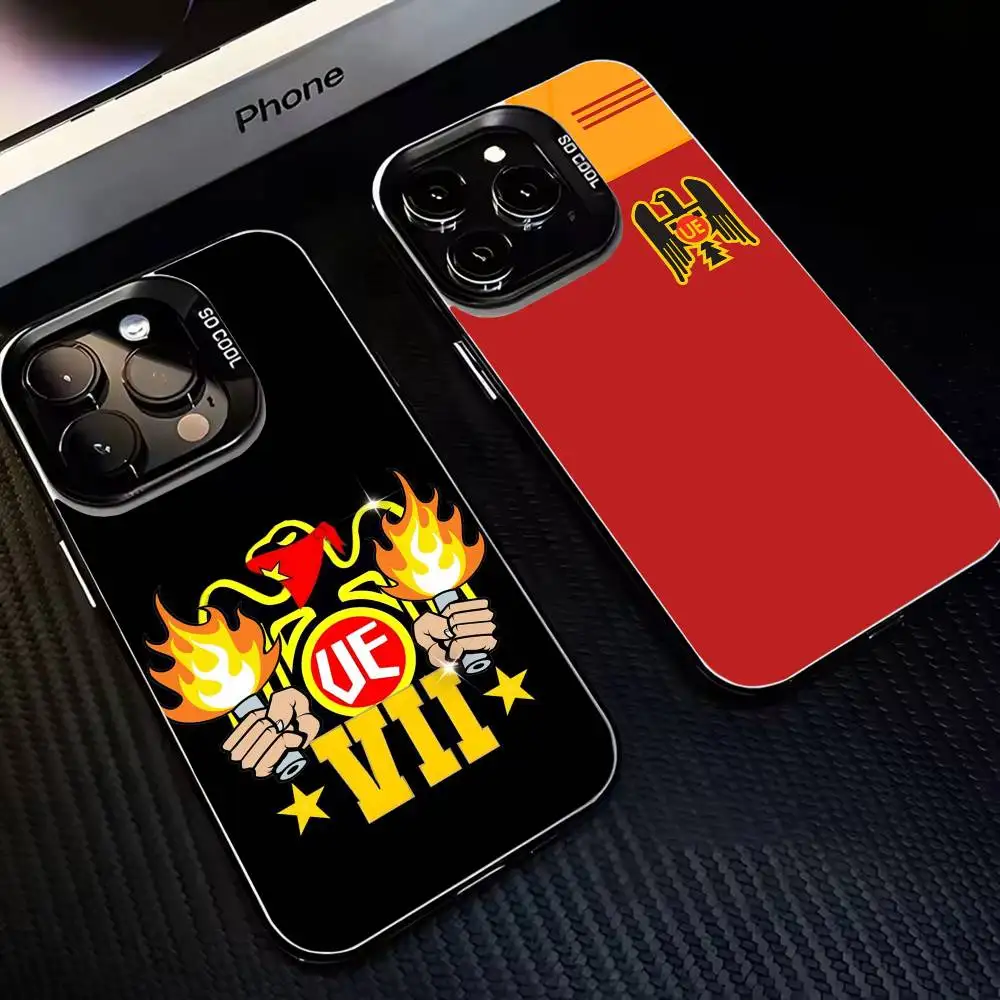 

Football U-Union E-Espanola Phone Case For iPhone17,16,15,14,13,12,11 Plus,Pro Max Black Matte Shockproof Cover