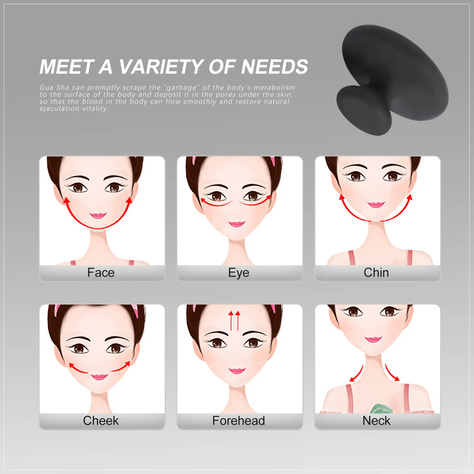 

2 шт., камень Гуа Ша, массажные камни в форме гриба, спа-терапия, релаксационный камень, массажер, терапевтические камни, инструмент Гуаша