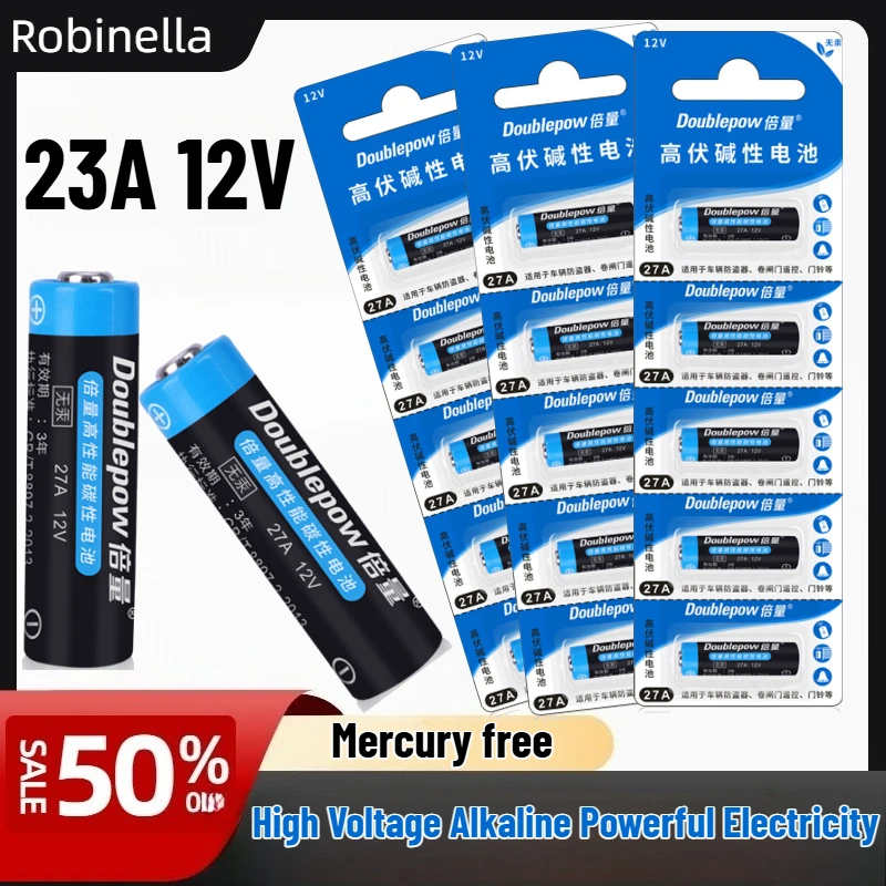 

23A 12V Alkaline Battery A23 23AE E23A for Security Devices, Smart Door Locks, Wireless Doorbells, Remote Controls