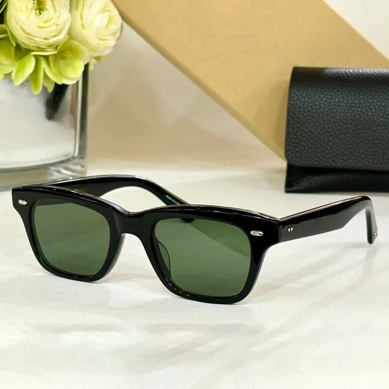 

2024 New Arrive Men's Vintage Black Sunglasses GROVE Series Classical Cat Eye Sunnies Niche Retro Acetate Solar Glasses Male