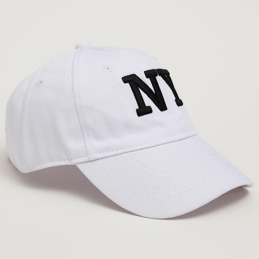 Letter NY Baseball Cap Women Men Summer Curved Brim Solid Color Cotton Snapback Hats Uniex Outdoor Sport Hip Hop Hat