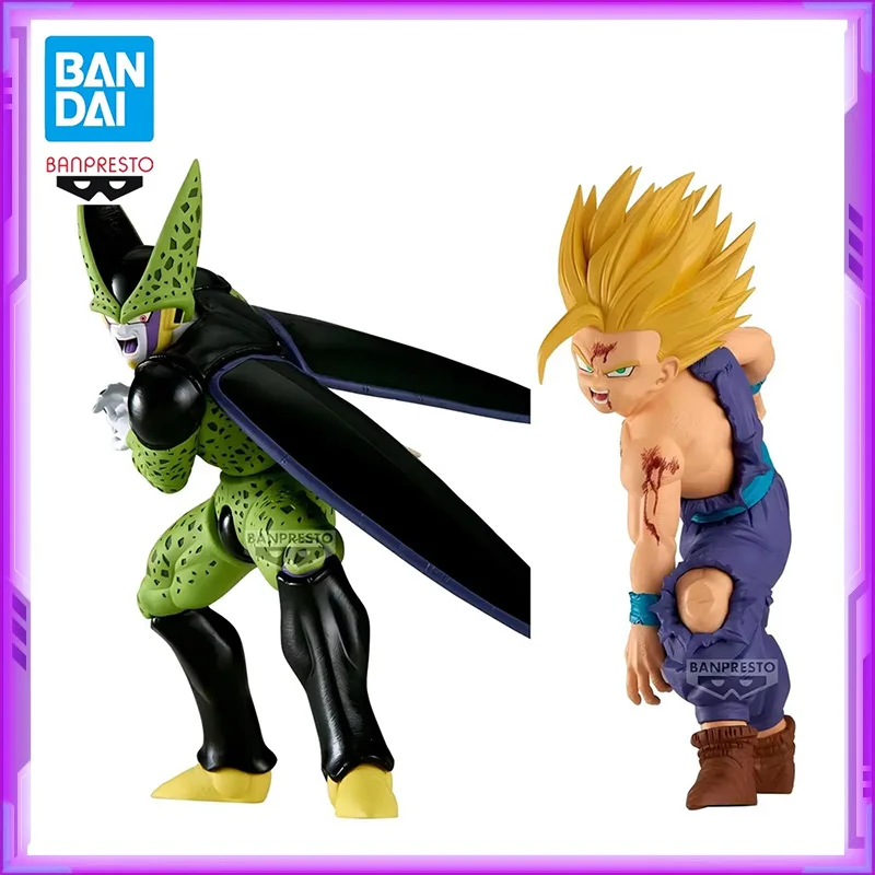 Original BANDAI Banpresto Dragon Ball Cell VS Son Gohan Super Saiyan PVC Action Figure Anime Figures Model Toys Christmas Gifts