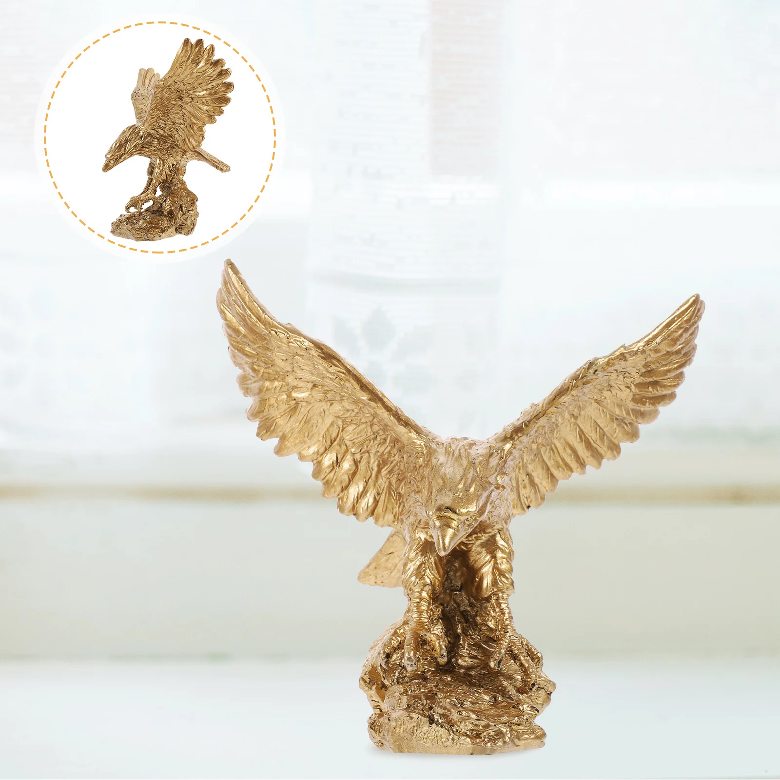 

Large Eagle Resin Animal Ornament Desktop Home Office Decor Tabletop Simulation Sculpture Craft Resin Eagle