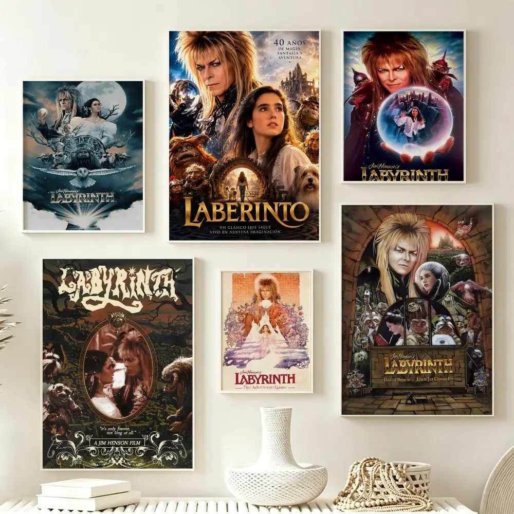 Movie Labyrinth Poster Poster Multiple Sizes  frameless Creamy Style Wall Art Home Decor For Living Room Bedroom gift