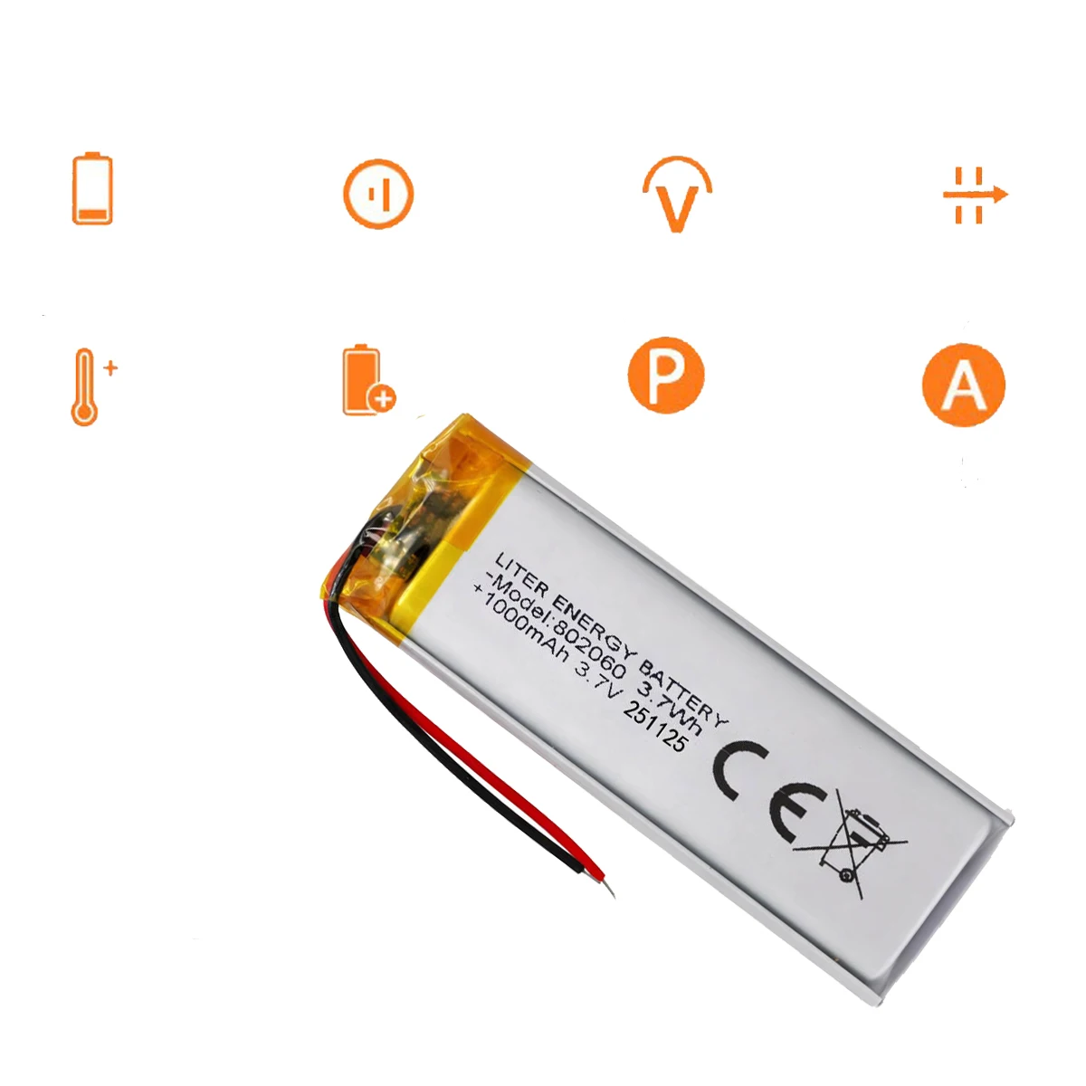 Liter energy battery Good Qulity 3.7V,1000mAH 802060 Polymer lithium ion / Li-ion battery for tablet pc BANK,GPS,mp3,mp4