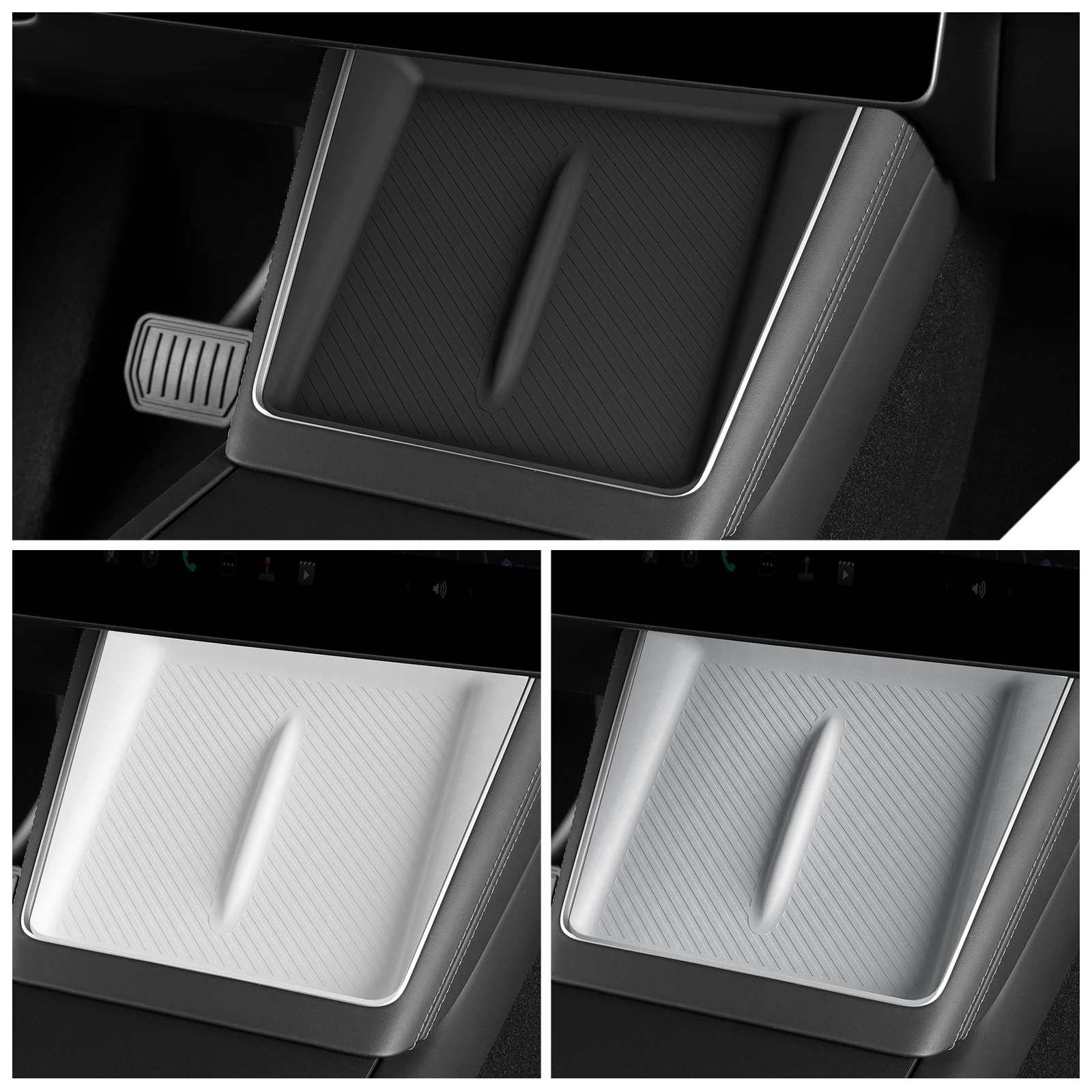 For Tesla Model Y Launch 2025 Juniper Car Anti Dirt Pad Mobile Wireless Charging Anti-Slip Mats Non-Slip Silicone Accessiories