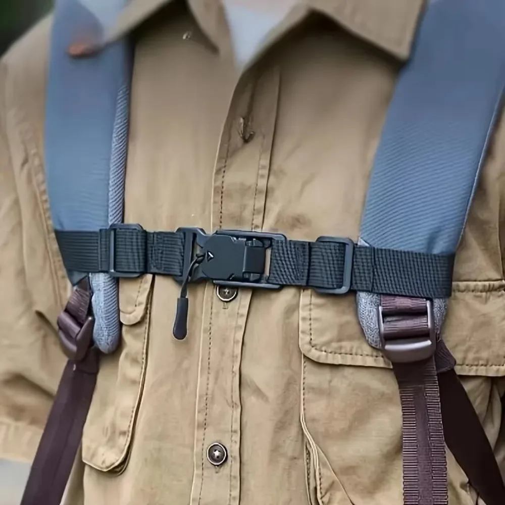 Magnetic Buckle Backpack Chest Pack Strap Adjustable Length Versatile Durable Camping Bag Strap Easy Detachable