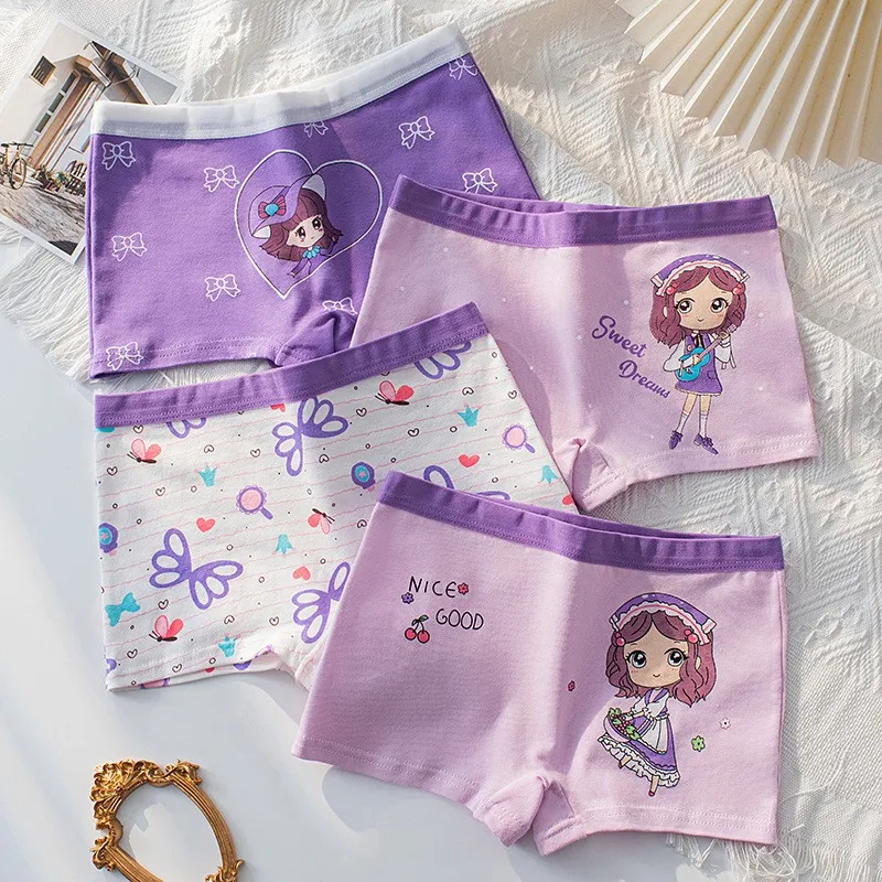4 Stück weiche, antibakterielle Baumwoll-Slips für Kinder und Mädchen, Höschen mit Erdbeer-Print, atmungsaktive Unterwäsche für Kinder von 3–16 Jahren – Detail 16