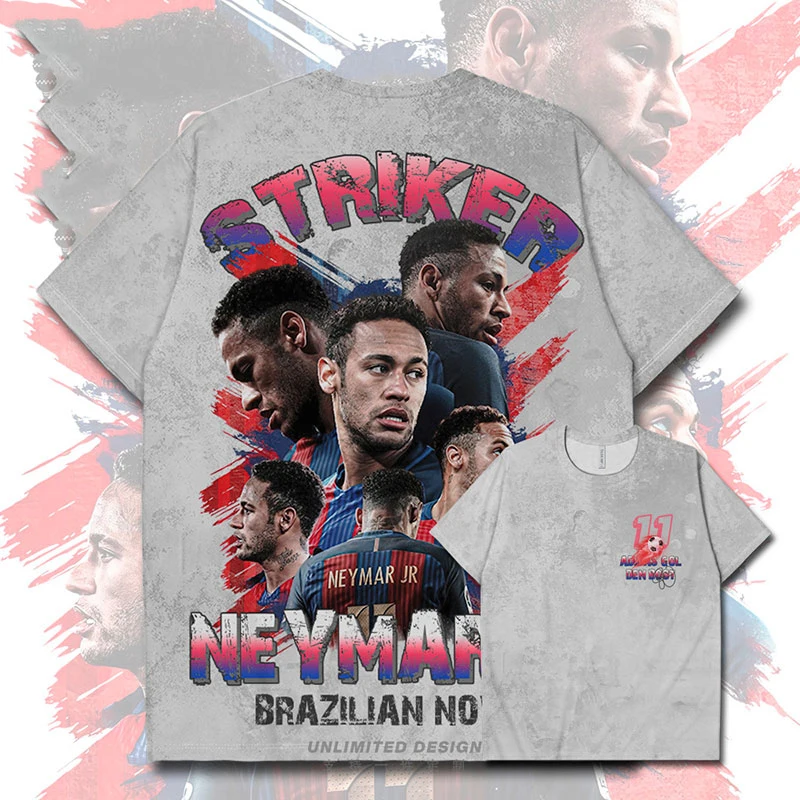 Brazil Neymar Printed Fan Jersey Short-Sleeved Children\'s T-Shirt Sports Breathable Quick-Drying Men\'s And Women\'s T-Shirt