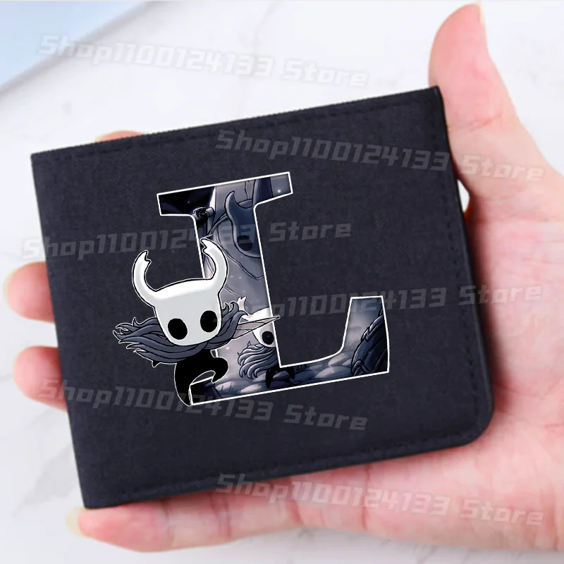 กระเป๋าใส่เหรียญพับได้ลายฮอลโลว์ไนท์ น่ารักสำหรับเด็ก ตัวอักษร A-Z ลายอนิเมะ สำหรับเด็กผู้ชาย กระเป๋าเงินพกพา กระเป๋าใส่บัตร ของขวัญสำหรับงานปาร์ตี้และเกม