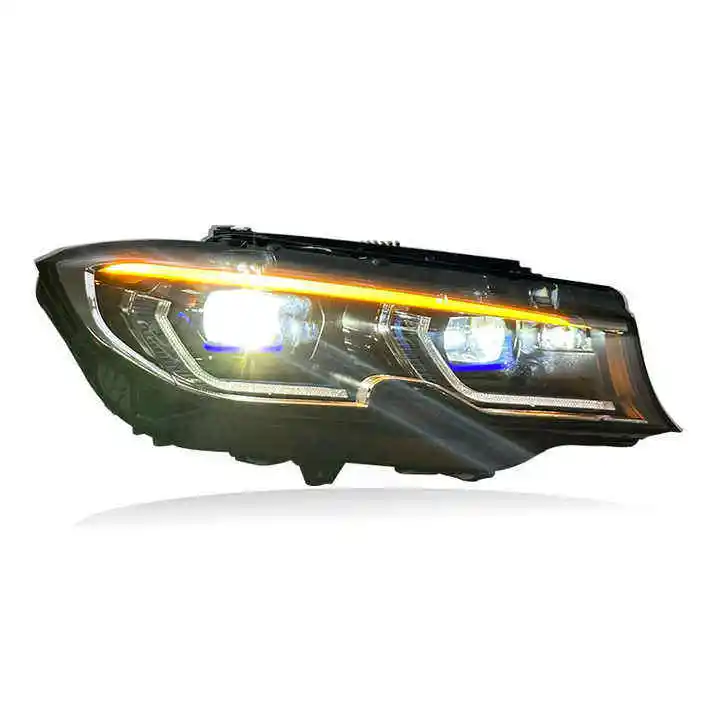 For Laser Yellow Dual-Color Front DRL Headlight for 3 Series G20/G80 2019-2022 M340i/M330i High/Low Beam Blue Light 12V 70W 4000