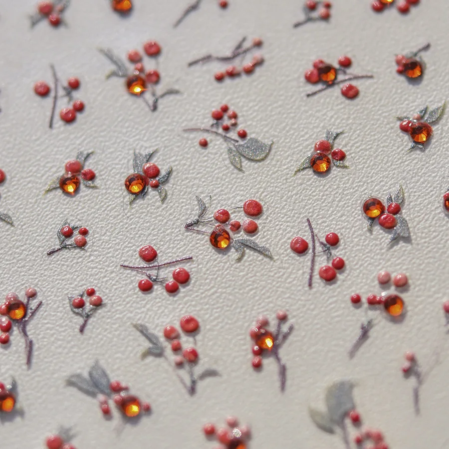 1 Stuks 5d Diamant Japanse Kawaii Jquirity Nail Art Stickers Glitter Rode Nail Transfer Slider Stickers Diy Decoraties Accessoires