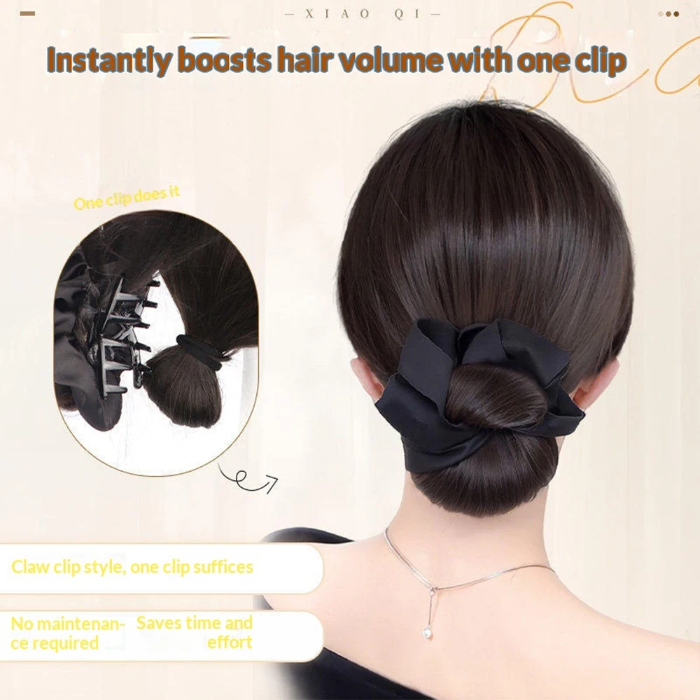 Low Synthetic Bun Ponytail Hair Natural Fluffy Claw Clip Chignon Hair For Women Lazy Bun Wig Bag Hair Accessories For Daily Use view 2