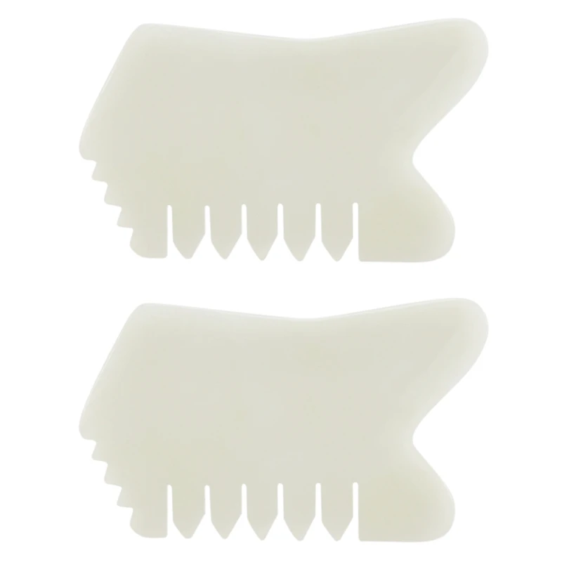 

2X Jade Guasha Comb, Spa Acupuncture Therapy Stimulation Points Face Arms Foot Care