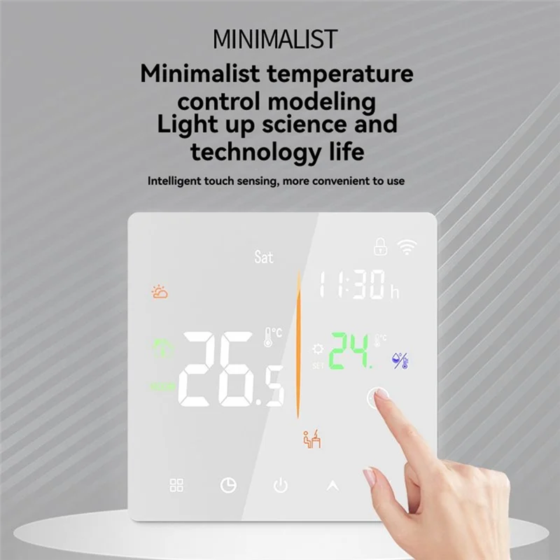Termostato integrado A88E sin WIFI, calentador eléctrico de 16A, temporizador inteligente, Control de pantalla táctil, termostato programable para casa