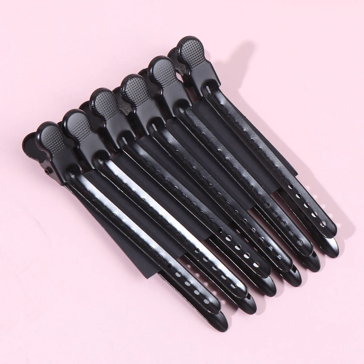 

12pcs Wave Positioning Clips Metal Bottom Hair Clamps Styling Blow Drying Salon Use Black Professional Hairdressing Tool For