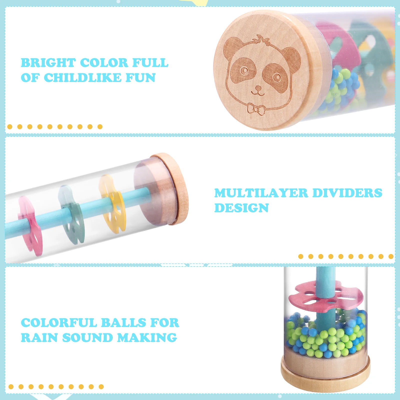 Imitation Bamboo Child Baby Music Toy Rainmaker Stick Educational Kids