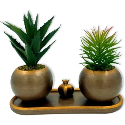 Dedo Decorative Object Ball Concrete Plug Artificial Sukulent Set and Pomegranate/succulent Cactus Set and Pomegranate/