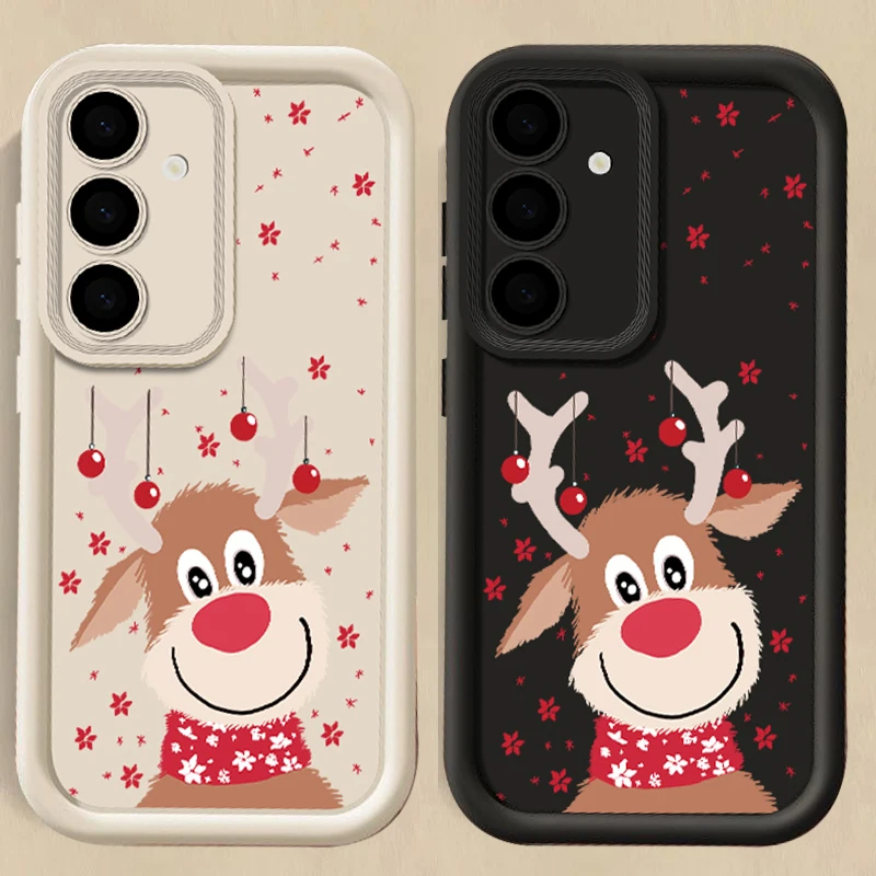 Weihnachten Hirsch Muster Fall für Samsung Galaxy S25 Rand S24 S23 Ultra S22 Plus A17 A56 A36 A26 A16 A55 A15 S24 S23 FE Soft Cover