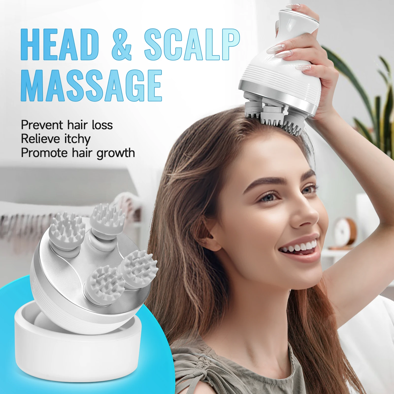 Electric Hair Scalp Massager with Kneading 84 Massage Node, Handheld Scratcher Massager for Hair Growth, Deep Clean,Stress Relax