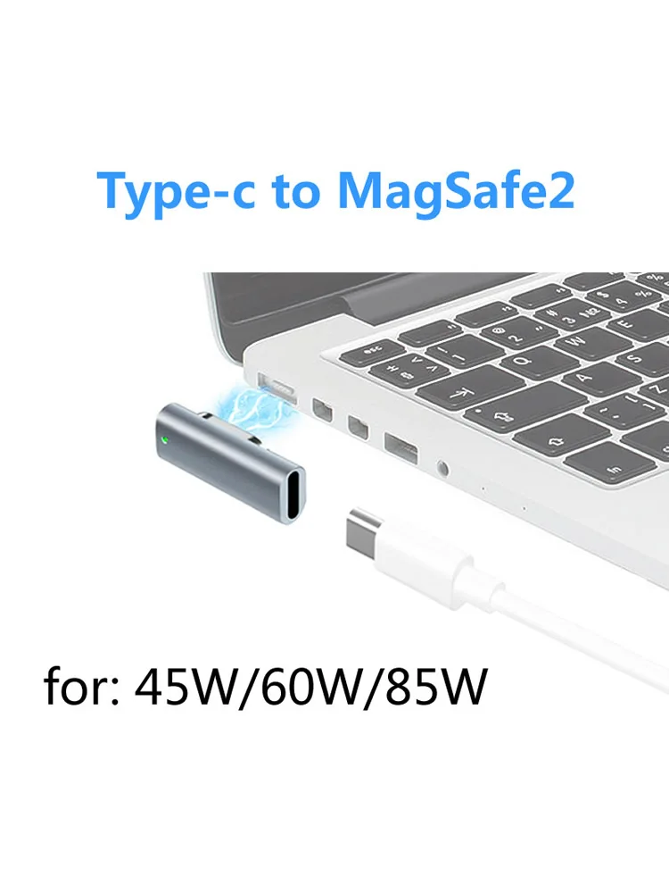 Magnetyczny adapter PD USB typu C do Magsafe 1 2 MacBook Air Pro Wskaźnik LED Szybkie ładowanie Magnetyczna wtyczka Konwerter — zdjęcie 2
