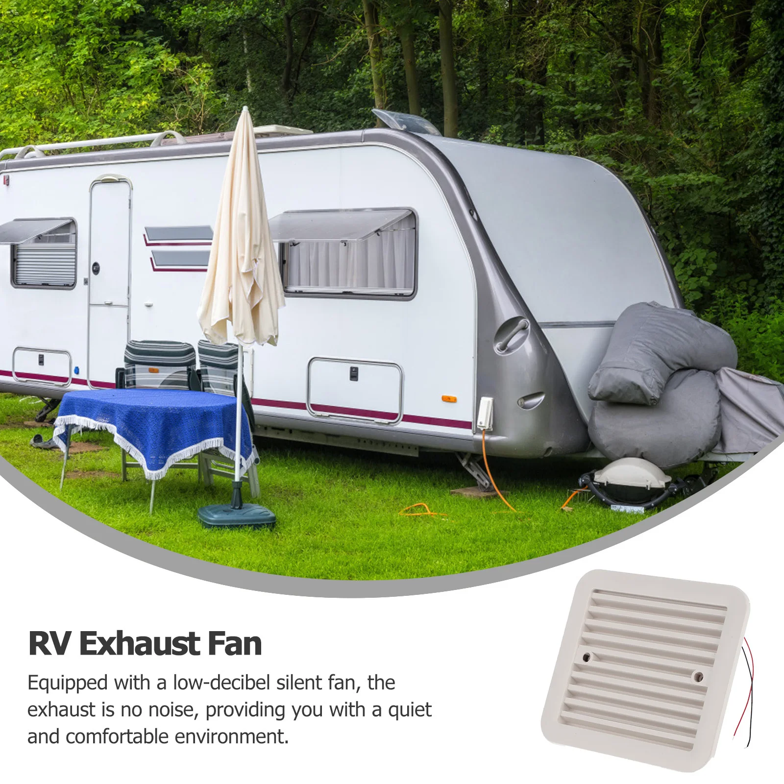 

Car Exhaust Fan 12V RV Ventilation Cooling Side Fan for Truck Camping Tent SUV Van ATV Sleeping Cabin