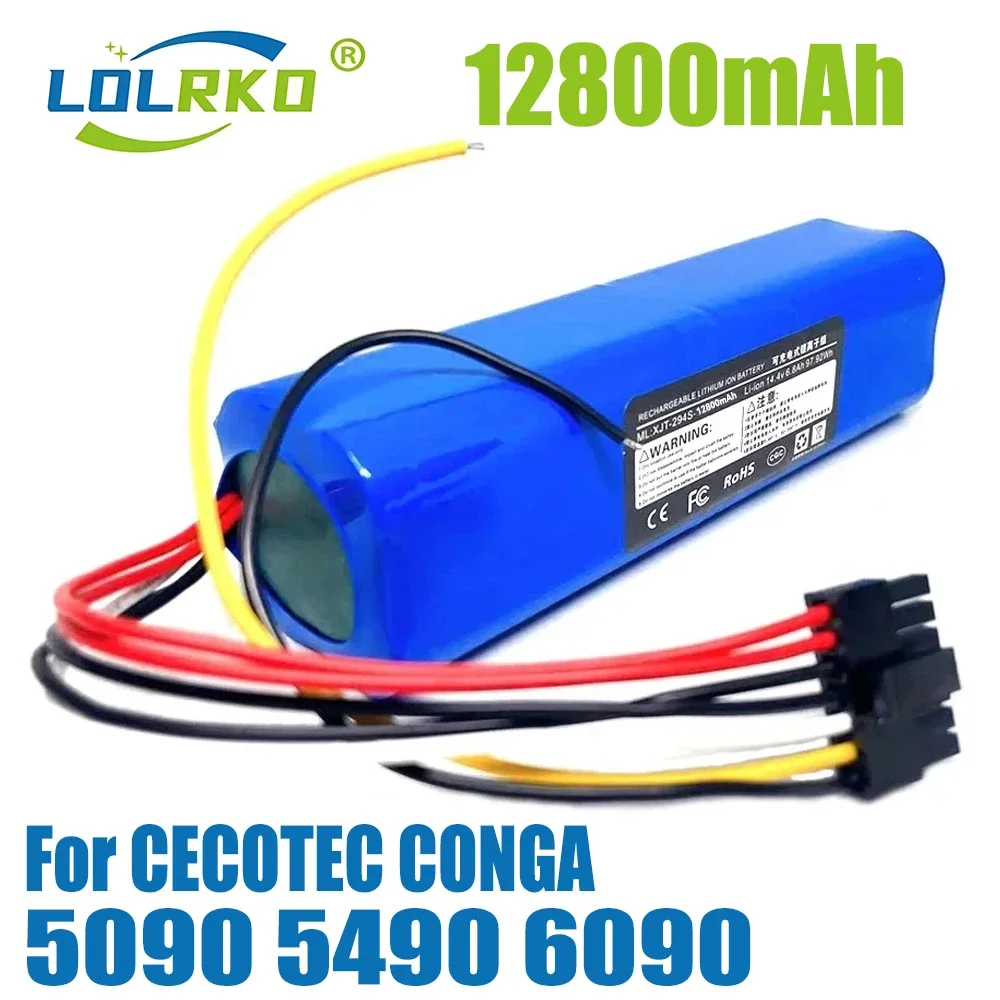 

Replacement Battery 14.4V/14.8V 12800mAh Li-ion Battery for CECOTEC CONGA 5490 5090 6090 Robot Vacuum Cleaner Accessories