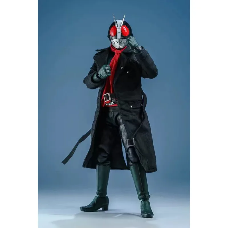 Attraktiver 1/12 Maßstab Modischer Roter Schal Langer Schwarzer Windbreaker mit Draht für 6'' SHF Actionfigur-Körper auf Lager – Detail 5