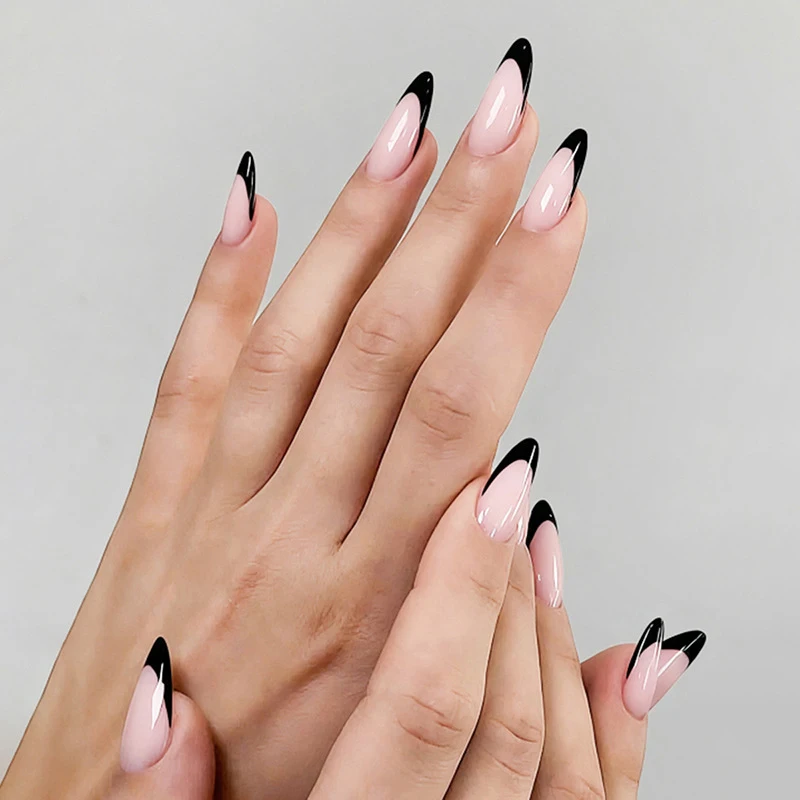 24 قطعة النمط الفرنسي اضغط على الأظافر ثلاثية الأبعاد Bowknot الأظافر وهمية للنساء الفتيات الحلو غطاء كامل أظافر صناعية مع هلام الغراء إصبع ديكور #6