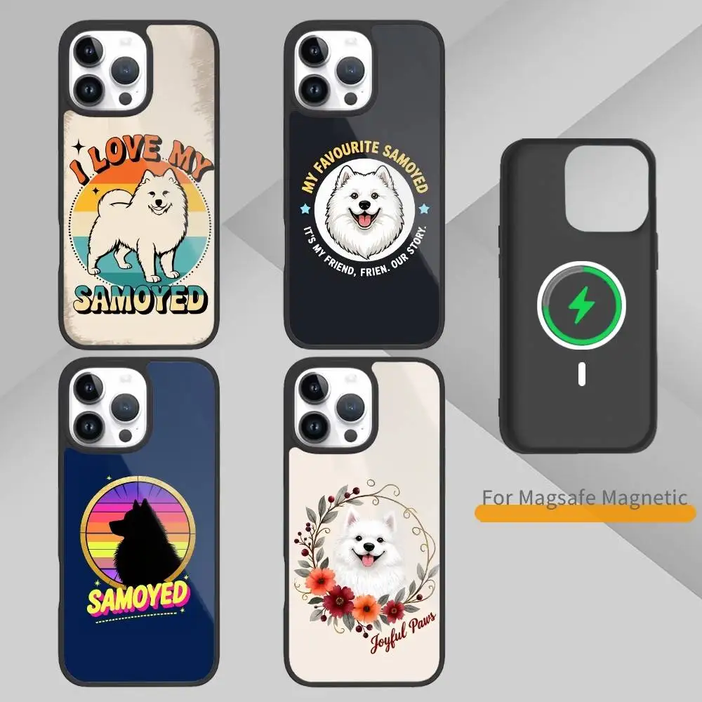 

C-Cute S-Samoyed Phone Case For iPhone 17,16,15,14,13,Pro,Max,Plus,Magnetic For Magsafe Wireless Charging
