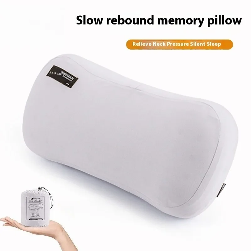 2026 Outdoor Camping Pillow Slow Rebound Memory Foam Pillow Portable Lightweight Softness Travel Pillows Camp Office Sleeping Ge