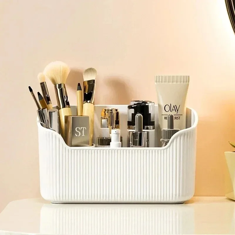 Organizer Desktop Storage Box Transparent Cotton Swab Container Makeup Brush Holder Bathroom Accessories Cosmetic Storage Box