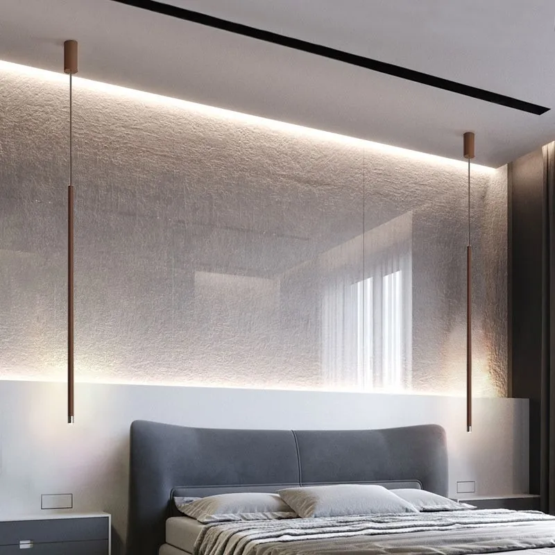 Led Pendant Lamp Long Tube light Kitchen Island Dining Room Shop Bar Counter Decoration Cylinder Pipe Hanging Light Kitchen Lamp