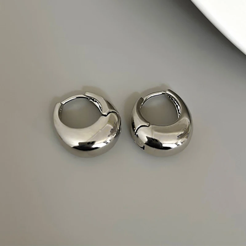 Foxanry 1 Pair Water Drop Geometric Earrings For Women Couples Fashion Minimalist Classic Hip Hop Ear Buckle Jewelry Accessories