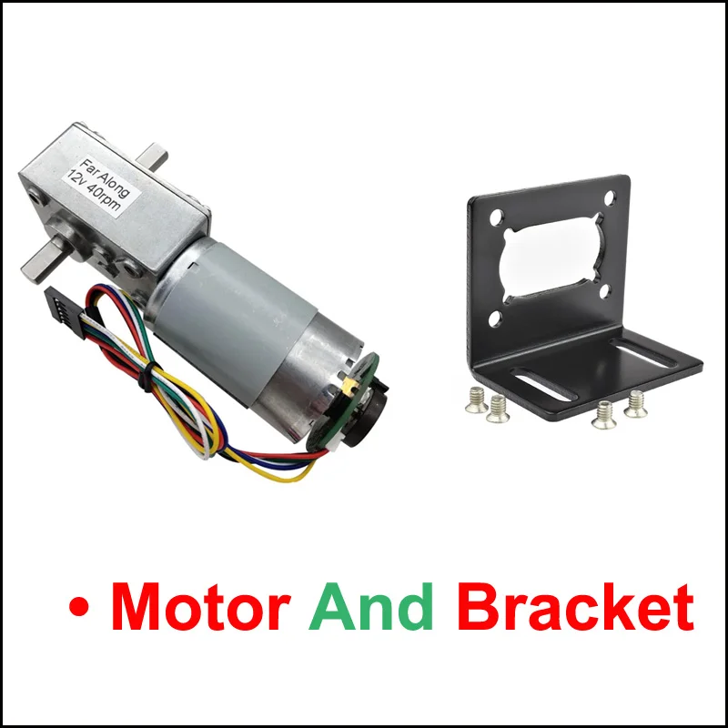 12V 24V DC Worm Reduction Motor With Hall Encoder Dual Output Shaft Adjustable Speed Reversible Signal Output And Self-Locking