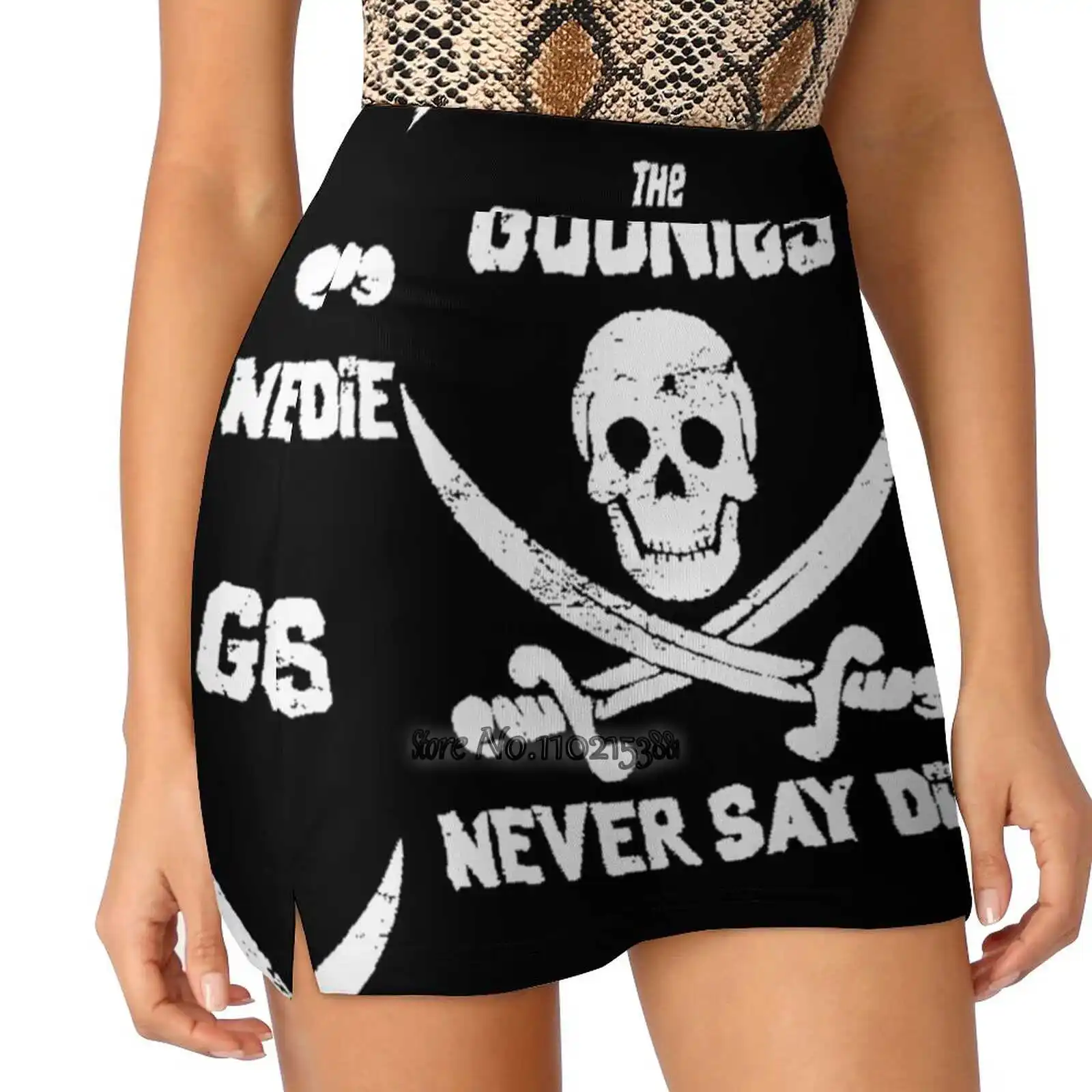 

The Goonies Never Say Die Fake Two-Piece Hakama Skirt Women Pencil Skirts Workout Sports Mini Skirt The Goonies The Goonies